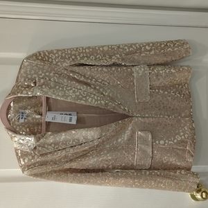 525 Born In Bklyn Champagne Velvet Jacket Size XS